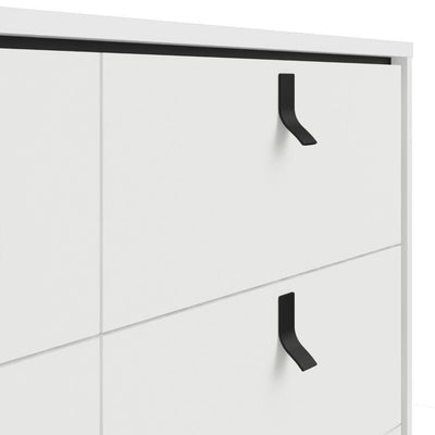 Ry Wide Double Chest Of Drawers 6 Drawers In Matt White