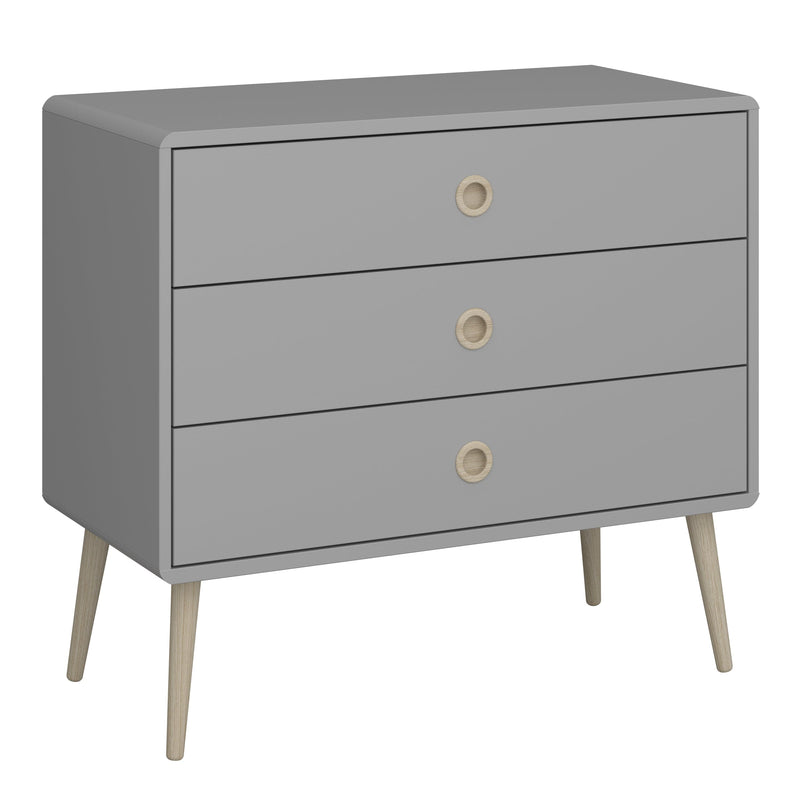 Softline 3 Drawer Wide Chest Grey