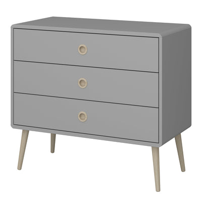 Softline 3 Drawer Wide Chest Grey