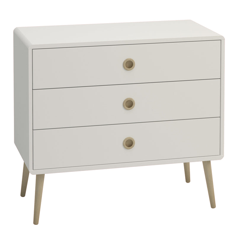 Softline 3 Drawer Wide Chest Off White