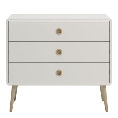 Softline 3 Drawer Wide Chest Off White