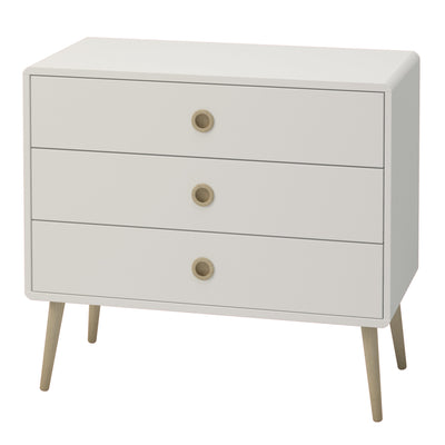 Softline 3 Drawer Wide Chest Off White