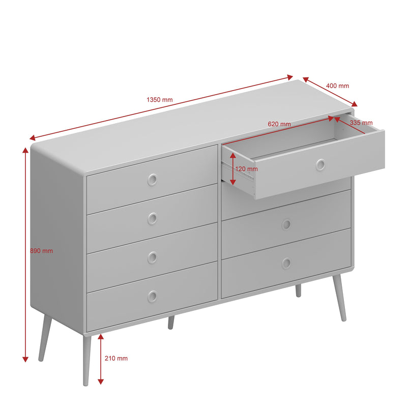 Softline 4 + 4 Wide Chest Grey