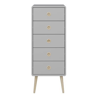 Softline 5 Drawer Narrow Chest Grey