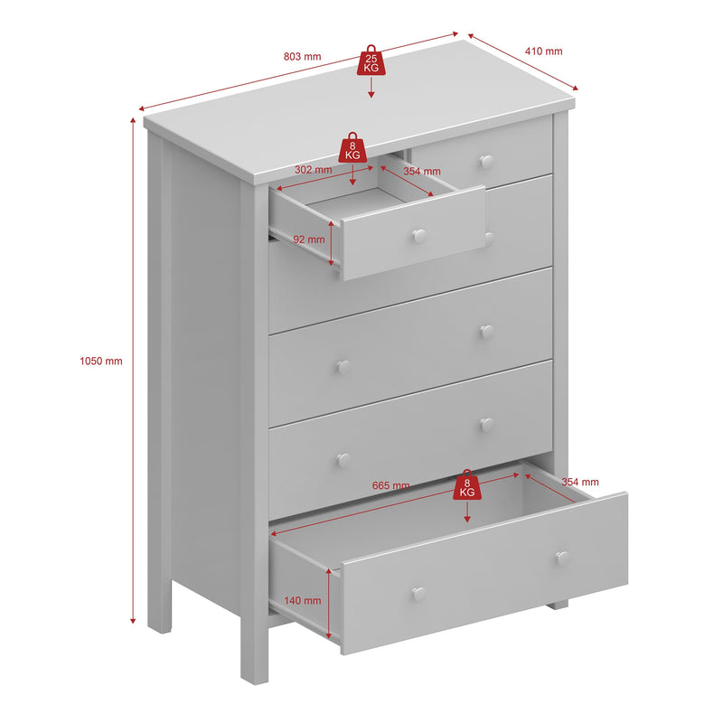 Tromso 2+4 Chest Grey