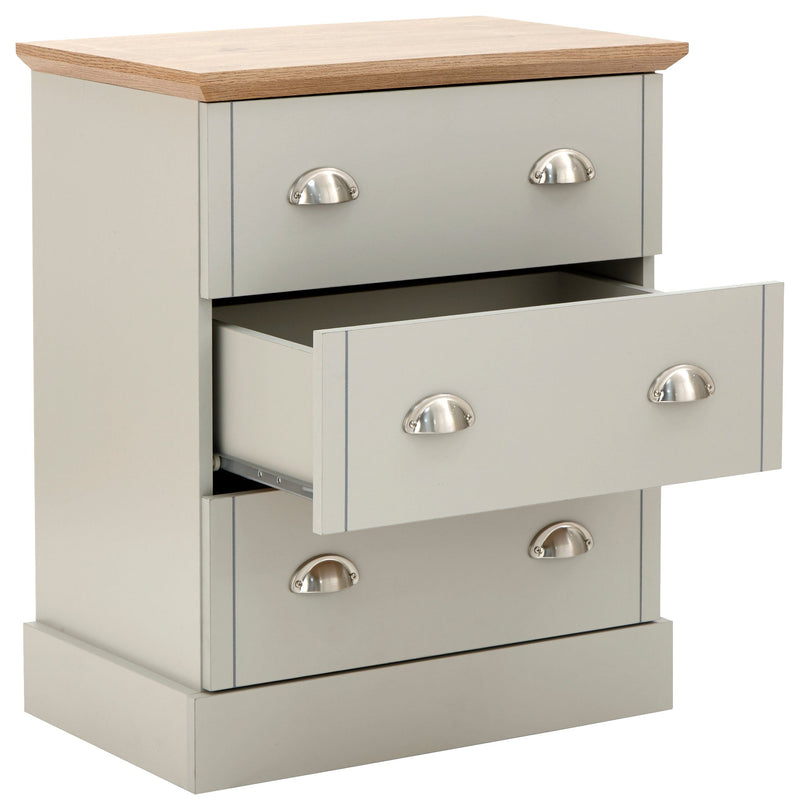 Kendal 3 Drawer Chest Grey