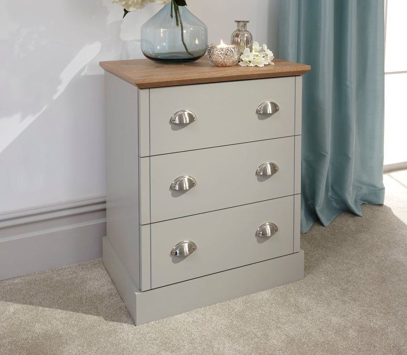 Kendal 3 Drawer Chest Grey