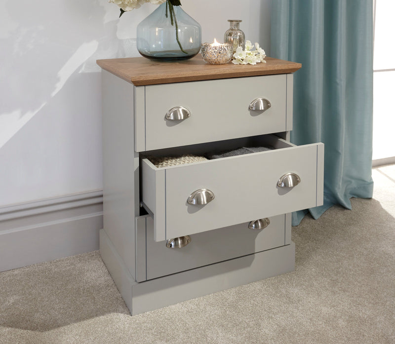 Kendal 3 Drawer Chest Grey