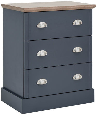 Kendal 3 Drawer Chest Slate Blue