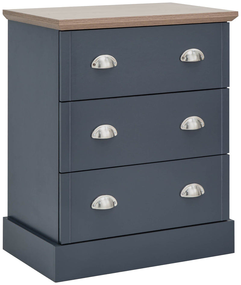 Kendal 3 Drawer Chest Slate Blue