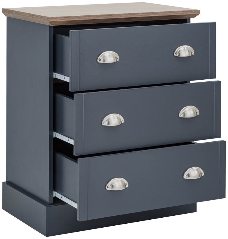 Kendal 3 Drawer Chest Slate Blue