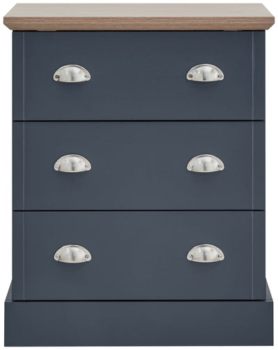 Kendal 3 Drawer Chest Slate Blue