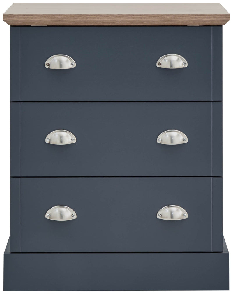 Kendal 3 Drawer Chest Slate Blue