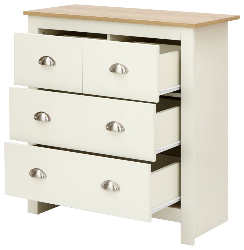 Lancaster 2+2 Drawer Chest Cream