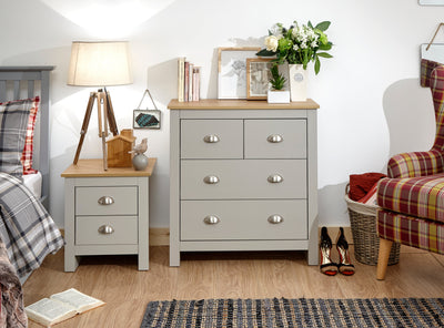 Lancaster 2+2 Drawer Chest Grey