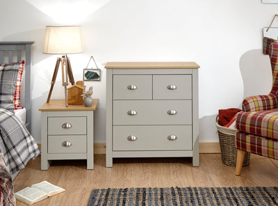 Lancaster 2+2 Drawer Chest Grey