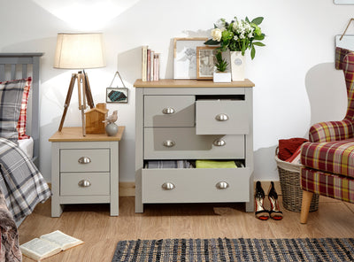 Lancaster 2+2 Drawer Chest Grey