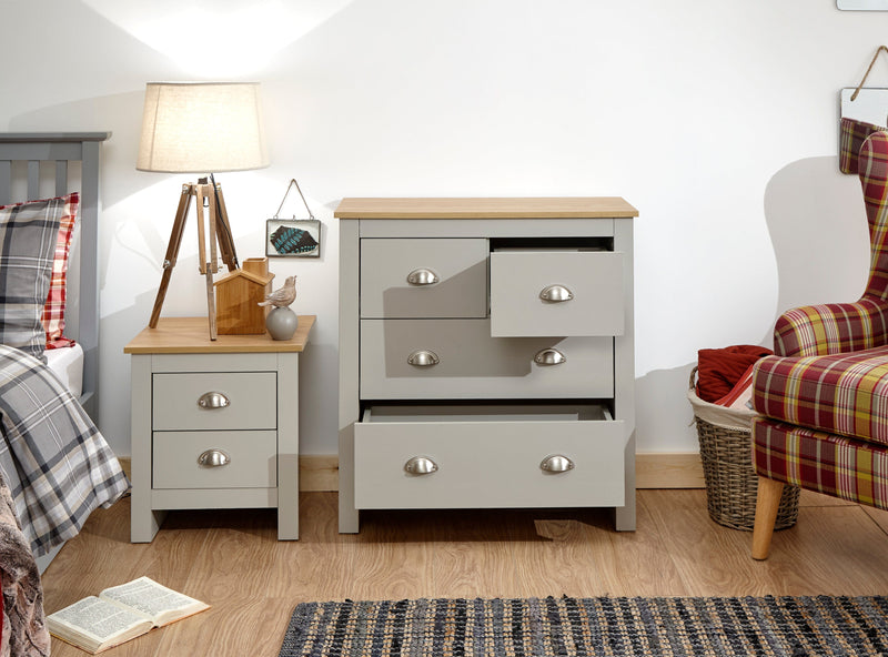 Lancaster 2+2 Drawer Chest Grey