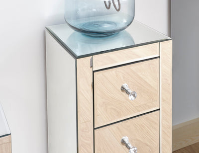 Mirrored 3 Drawer Slim Chest Clear Glass