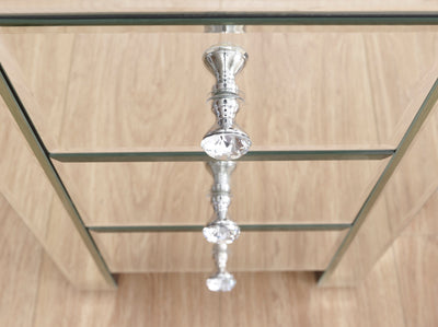 Mirrored 3 Drawer Slim Chest Clear Glass