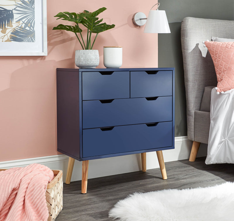 Nyborg 2+2 Drawer Chest Dark Nightshadow Blue