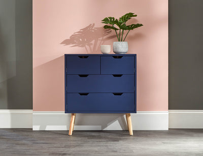 Nyborg 2+2 Drawer Chest Dark Nightshadow Blue