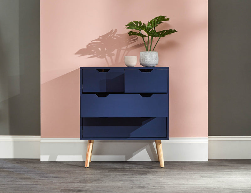 Nyborg 2+2 Drawer Chest Dark Nightshadow Blue