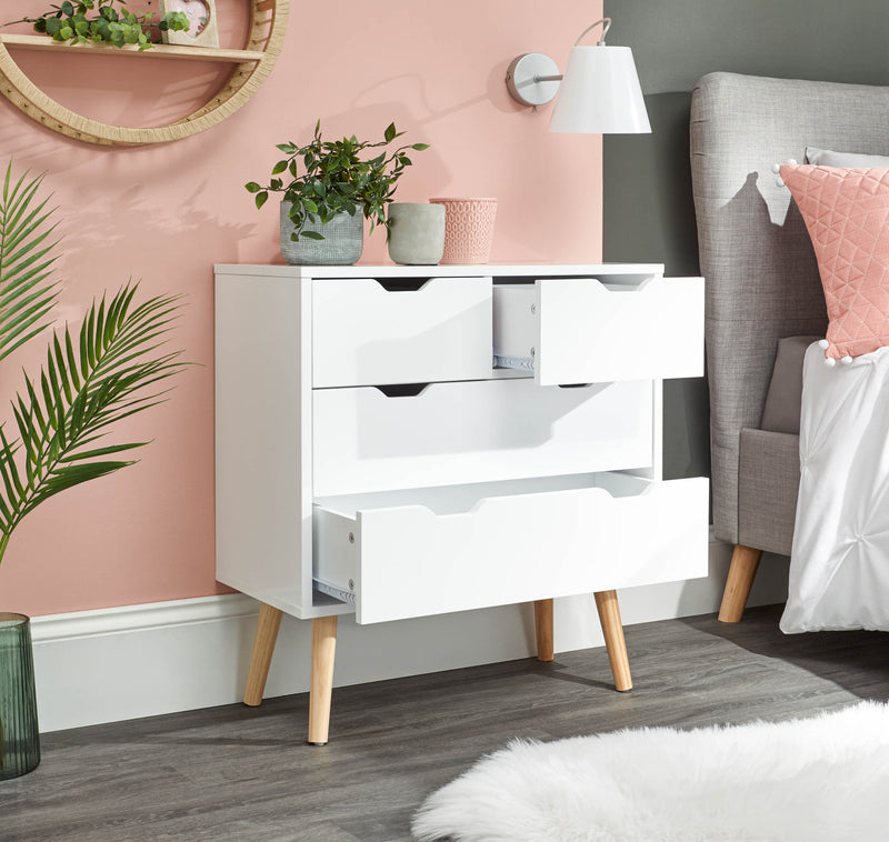 Nyborg 2+2 Drawer Chest White