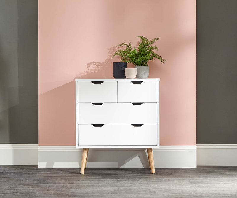 Nyborg 2+2 Drawer Chest White