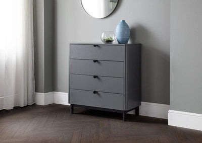 Chloe 4 Drawer Chest - Storm Grey/Black