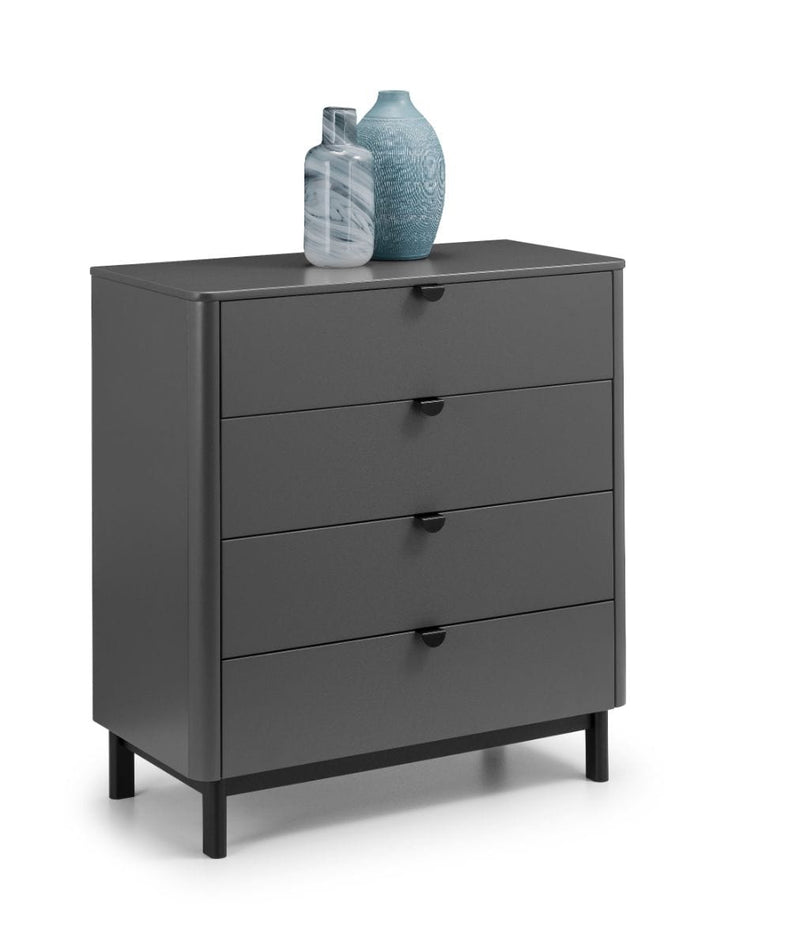 Chloe 4 Drawer Chest - Storm Grey/Black