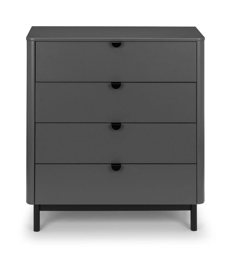 Chloe 4 Drawer Chest - Storm Grey/Black