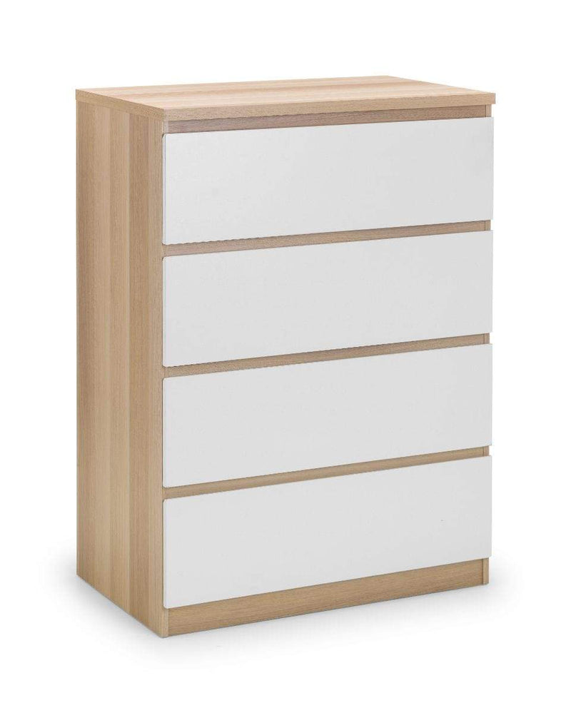 Jupiter 4 Drawer Chest White & Oak