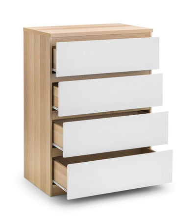 Jupiter 4 Drawer Chest White & Oak