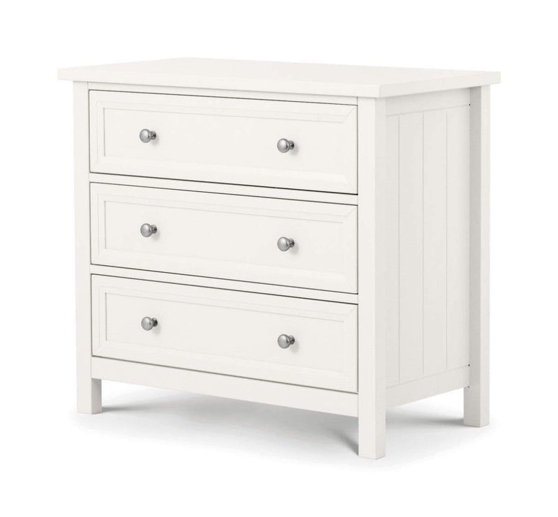 Maine 3 Drawer Chest - Surf White