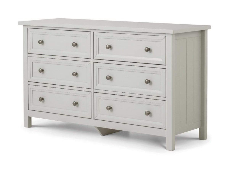 Maine 6 Drawer Wide Chest- Dove Grey