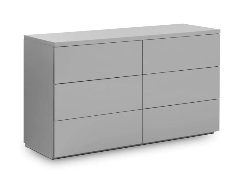 Monaco 6 Drw Wide Chest - Grey Gloss