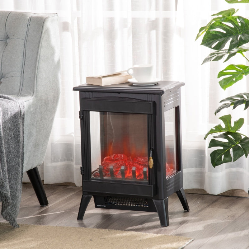 Free Standing Electric Fireplace Stove, Black