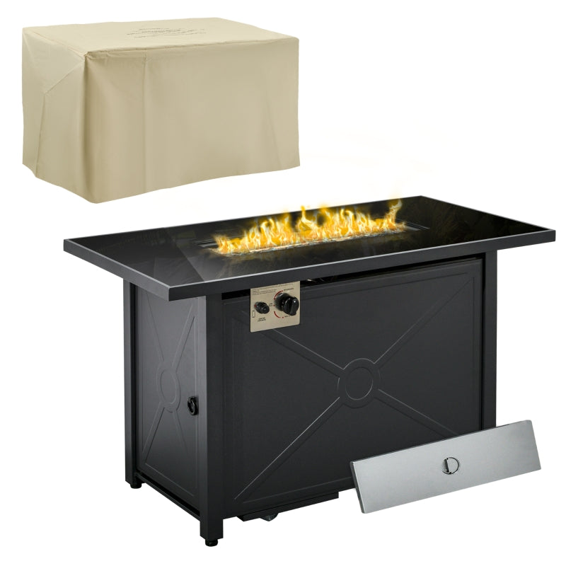 Propane Gas Fire Pit Table, Black