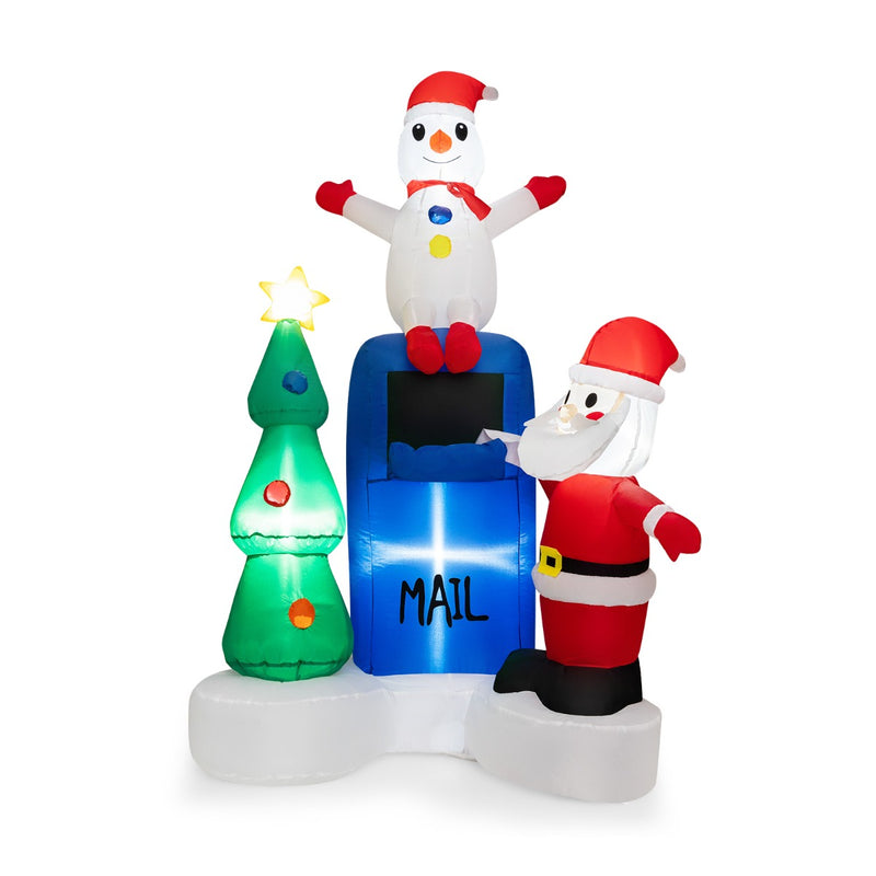 185 CM Christmas Inflatables Lighted Mailbox Santa Claus