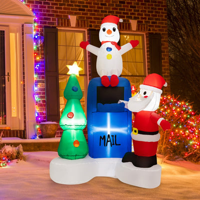 185 CM Christmas Inflatables Lighted Mailbox Santa Claus