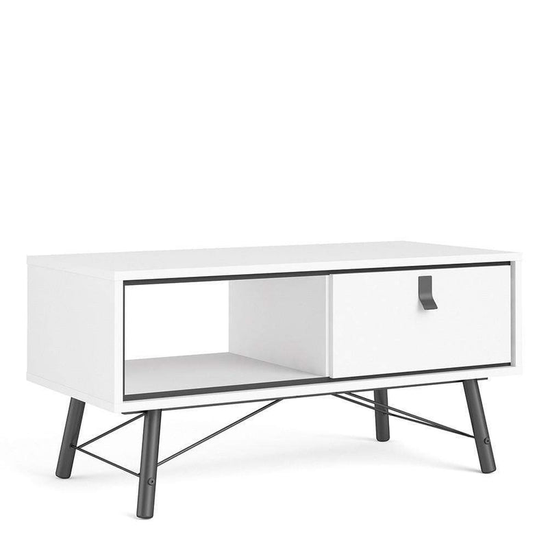 Ry - Coffee table with 1 drawer - Matt White