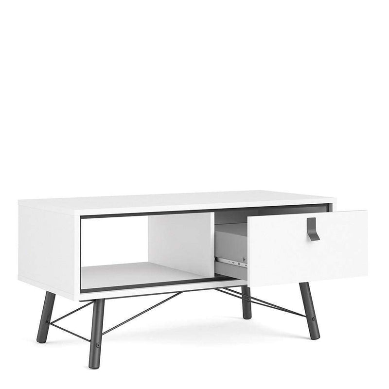 Ry - Coffee table with 1 drawer - Matt White