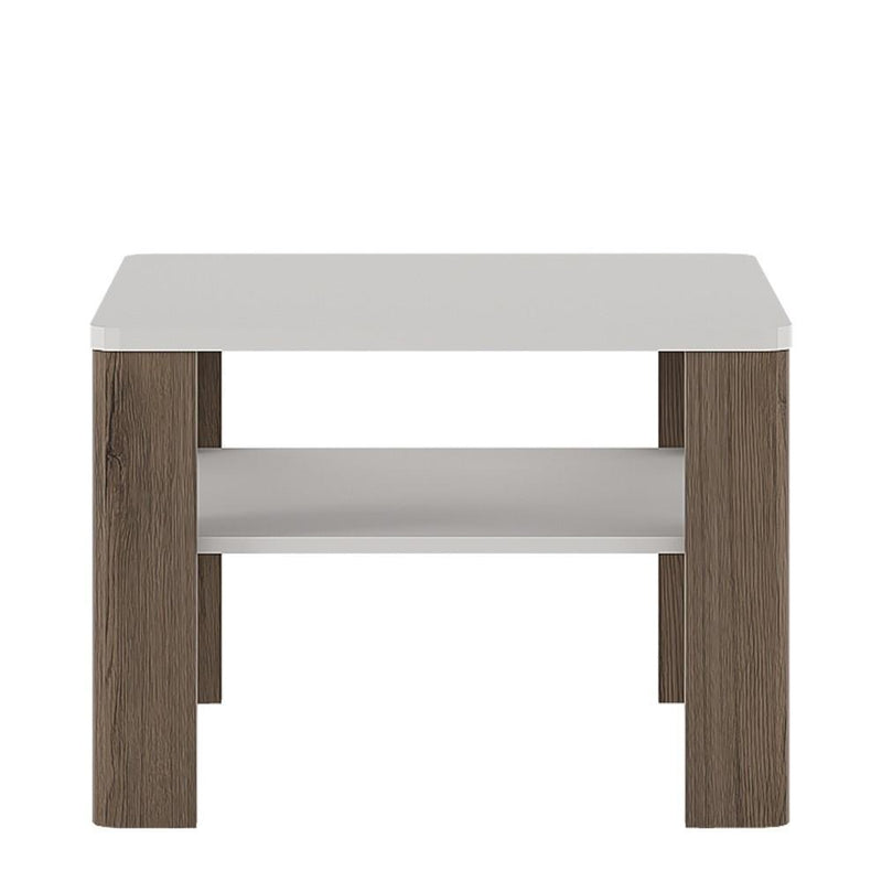 Toronto - Coffee Table with shelf - White High Gloss with San Remo Oak inset