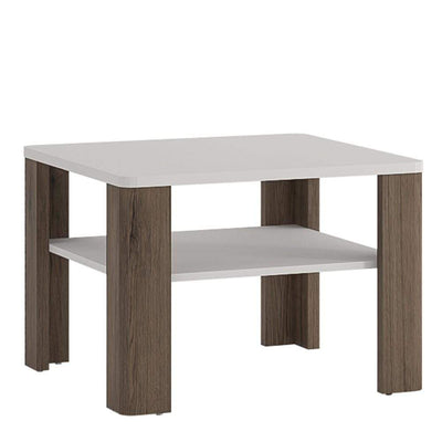 Toronto - Coffee Table with shelf - White High Gloss with San Remo Oak inset