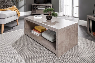 Bloc Coffee Table With Shelf Concrete