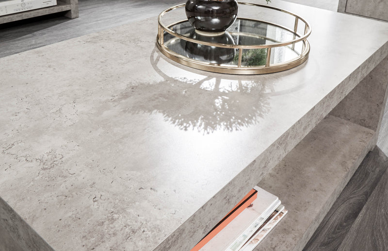 Bloc Coffee Table With Shelf Concrete