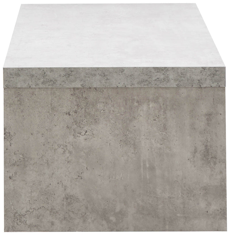 Bloc Coffee Table With Shelf Concrete