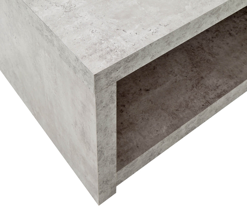 Bloc Coffee Table With Shelf Concrete