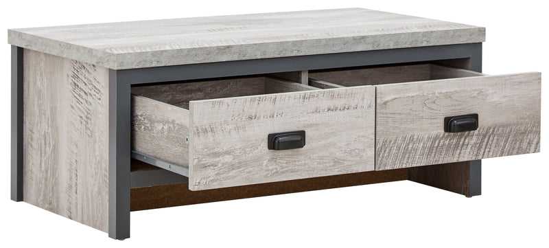 Boston 2 Drawer Coffee Table Grey